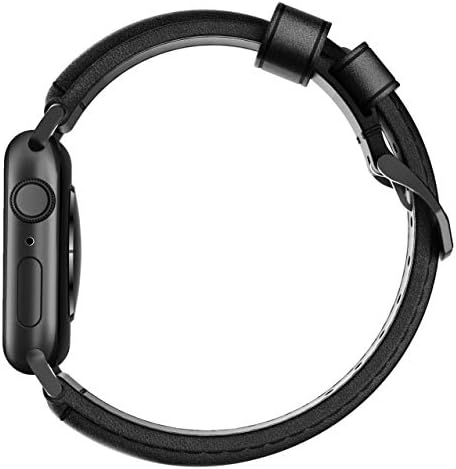 להקה מסורתית של Nomad עבור Apple Watch 44 ממ/42 ממ | עור הורווין שחור | חומרה שחורה